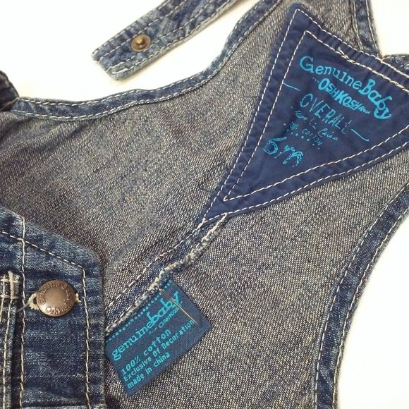 2011 Osh Kosh B'Gosh Genuine Baby Overalls Infant Baby -6M Metal Snaps Braces - Picture 5 of 10